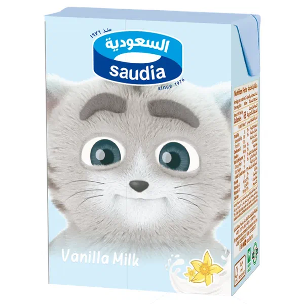 SAUDIA VANILLA FLAVORED LONG LIFE MILK CREAMY DRINK 200ML