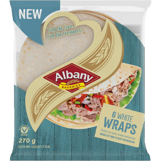 Albany Superior White Wheat Wraps 6 x 45g