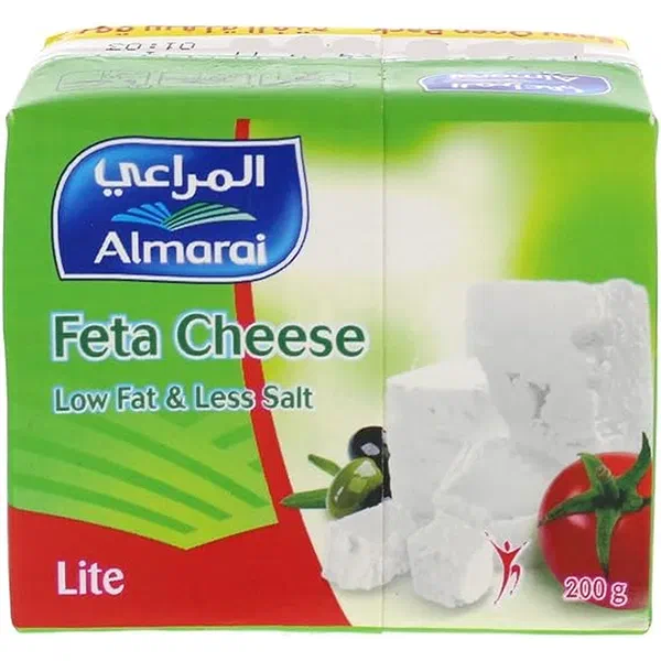 ALMARAI FRESH FULL CREAM FETA WHITE CHEESE BLOCK 200G