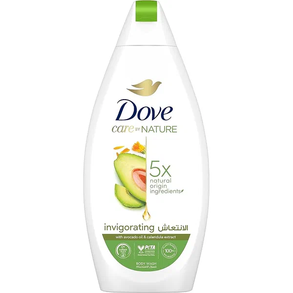 DOVE INVIGORATING AVOCADO AND CALENDULA BODY WASH 500ML