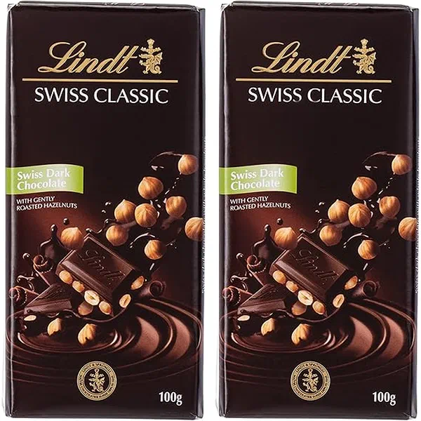 LINDT CLSC DARK HAZELNUT 100G - CLASSIC DARK HAZELNUT CHOCOLATE TABLET