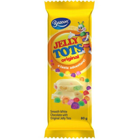 Beacon Jelly Tots White Choc 80g