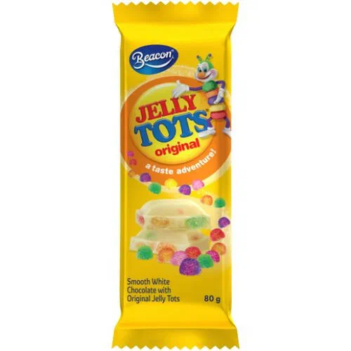 Beacon Jelly Tots White Choc 80g