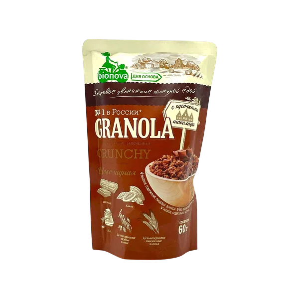 Гранола Bionova Crunchy Шоколадная 60г