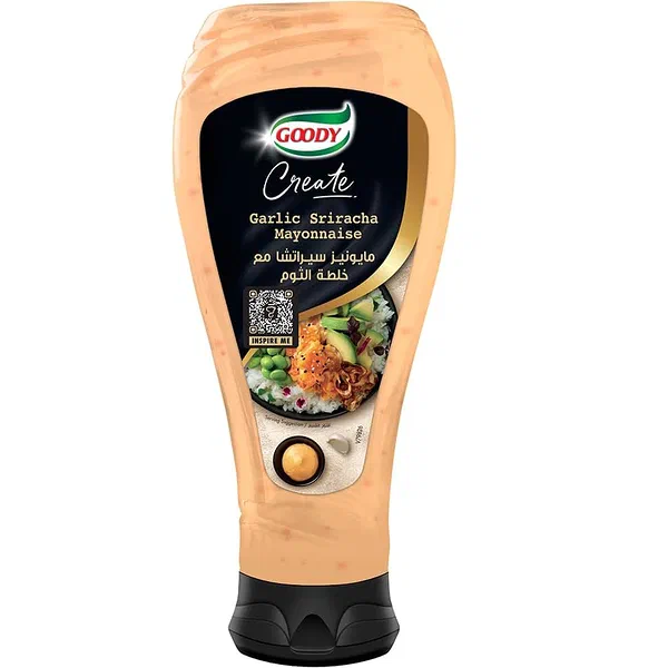 GOODY ZESTY GARLIC MAYONNAISE CREAMY SQUEEZE BOTTLE 425ML