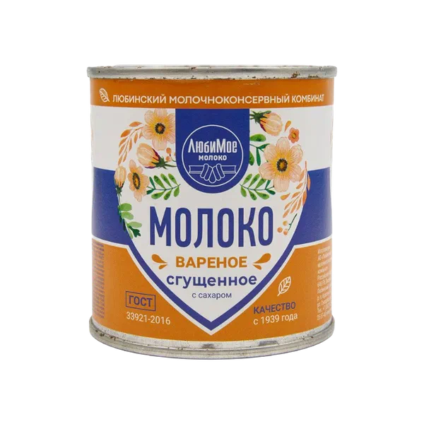 Молоко сгущ. Любимое вареное с сах 8,5% ГОСТ 380г ж/б РЦ БЗМЖ