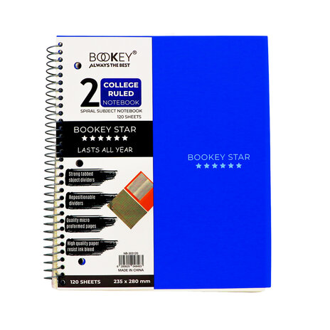 College Notebook 120 Sheets 2-Sub Nb-303120
