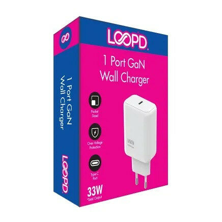 Loopd 1 Port 33W Wall Charger White