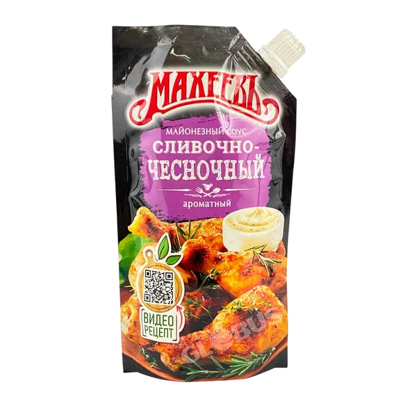 Соус Махеев майонезный сливочно-чесночный 50,5% 200г д/п
