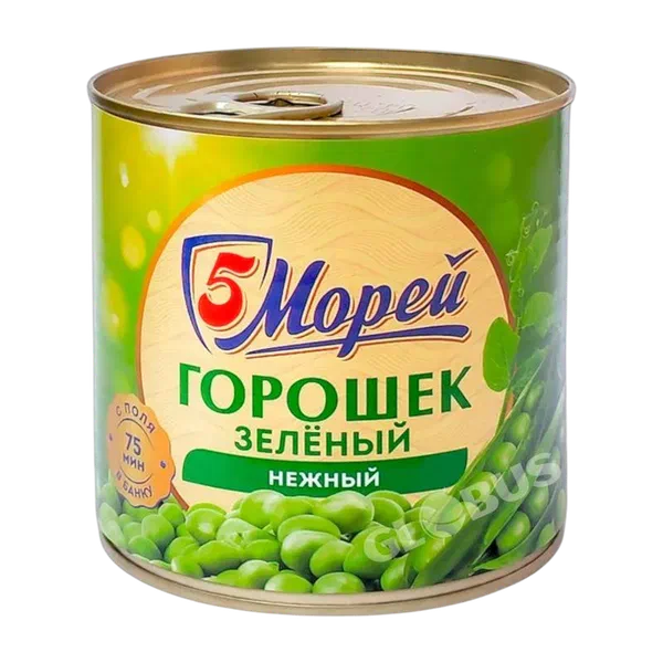 Горошек 5 морей нежный конс. зел 425мл ж/б
