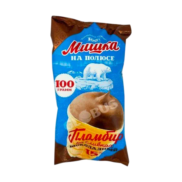 Мишка на полюсе шок. пломбир балмуздагы 100г