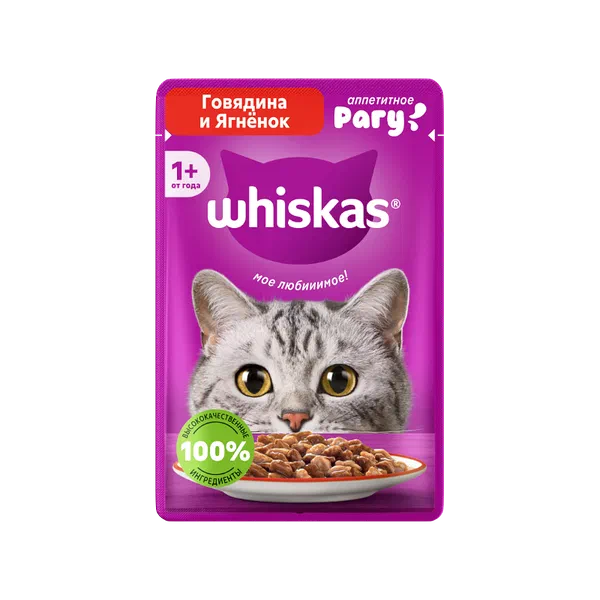 Корм д/кошек Whiskas рагу говядина 85г