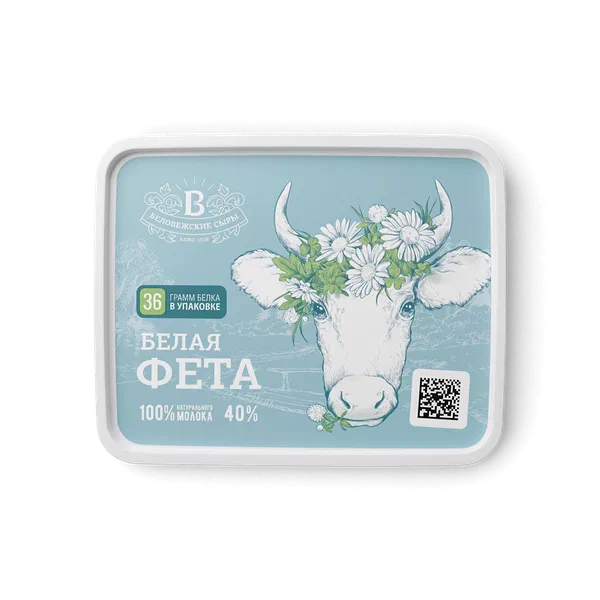 Сыр Белая Фета 40% 250г ванн РЦ