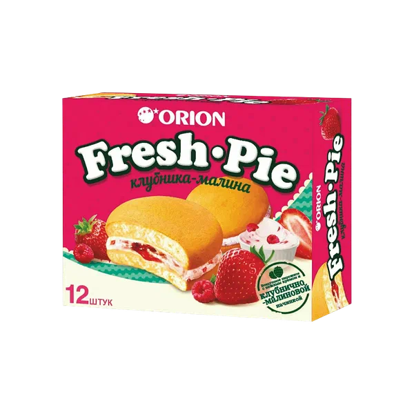 Orion Fresh Pie кулпунай малина печеньеси 300г