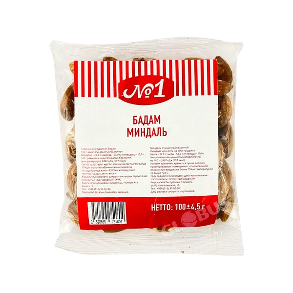 Орехи №1 Миндаль очищ 100г PL1