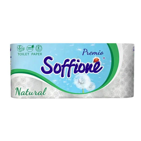 Бумага туал Soffione Natural 3сл 8рул