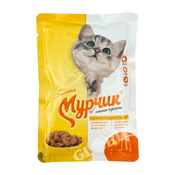 Корм д/ кошек Мурчик курица 75гр