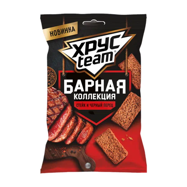 Сухарики Хрусteam барный стейк с черным перцем 70г п/п Фрито Лей Россия 16