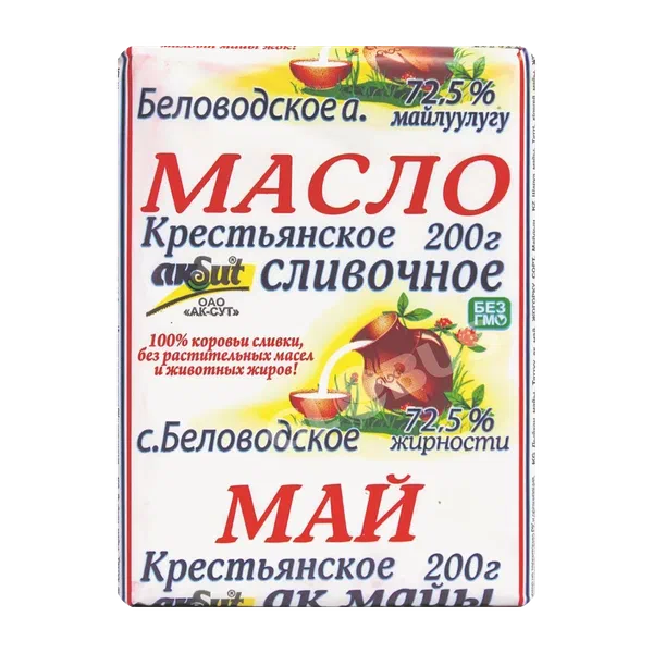 Масло сливочное Ak sut Крестьянское 72,5% 200г
