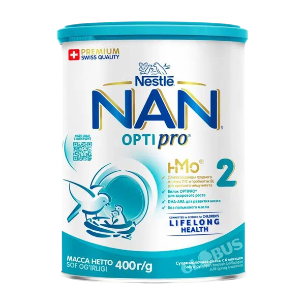 Смесь дет. Nan 2 с бифидобактериями 400г ж/б Nestle