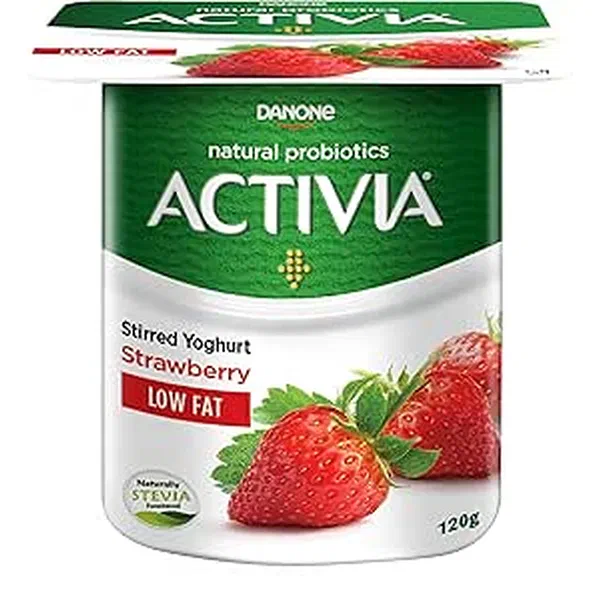 ACTIVIA YOGURT STRAWBERRY 120G - STRAWBERRY SPOONABLE YOGURT