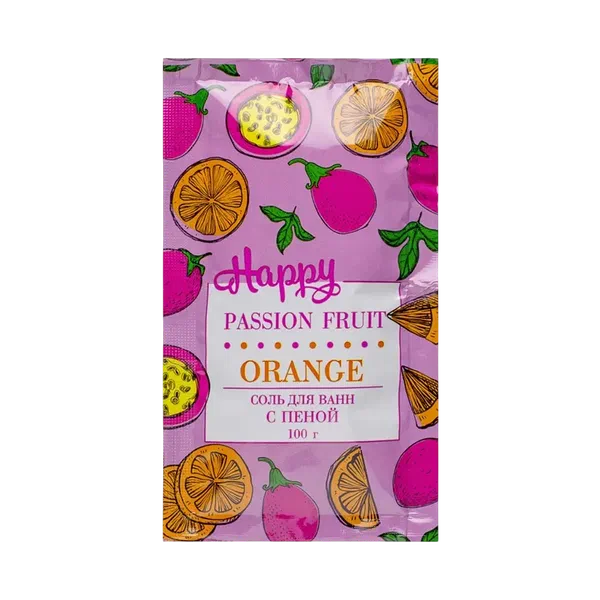 Соль д/ванны Happy апельсин/маракуйя с пеной 100г