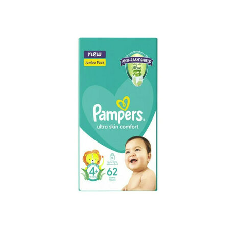 Pampers Active Jumbo Pack Diapers Maxi Plus 62s