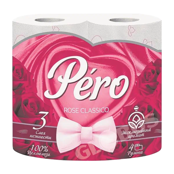 Бумага туал Pero Rose 3сл 4рул РЦ ЭТМ