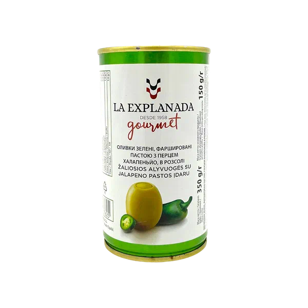 Explanada Gourmet халапеньо м/н фаршталган жаш.зайтун 350г