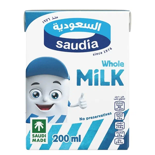 SAUDIA WHOLE LONG LIFE MILK PURE COW DAIRY 125ML
