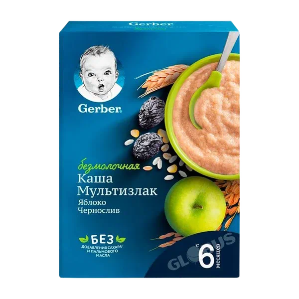 Каша дет. Gerber безмол. мультизлак. ябл/чернос с 6мес 180г