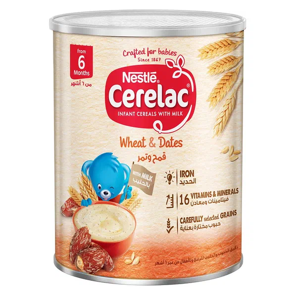 NESTLE CERELAC WHEAT AND DATE FORTIFIED BABY CEREAL 400G