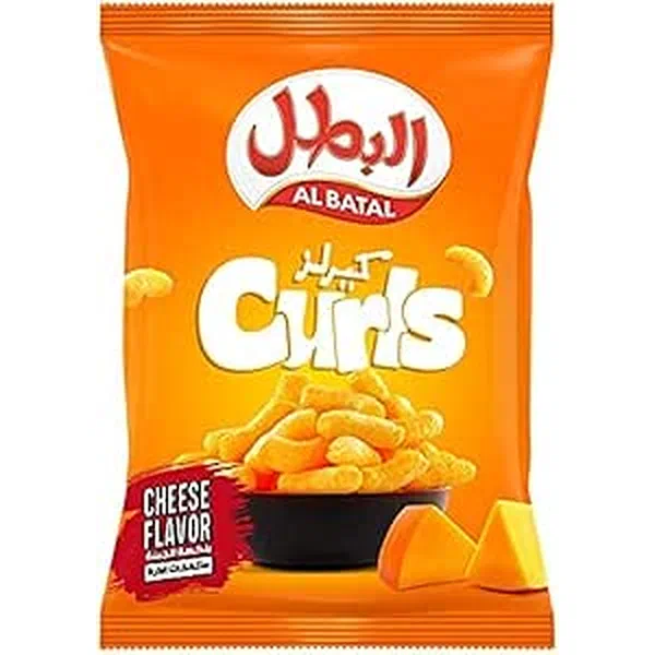 AL BATAL CHEESE FLAVORED CORN CURLS 90G