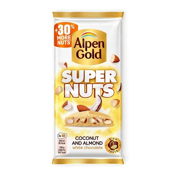 Шоколад Alpen Gold Super Nuts миндаль/кокос 120г
