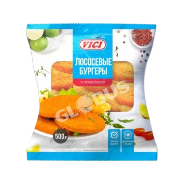 Лососевые бургеры Vici Любо Есть в панировке 500г Плаза