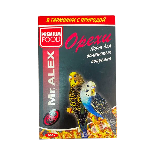 Корм д/попугаев Mr. ALEX орехи д/волнист. попугаев 500г