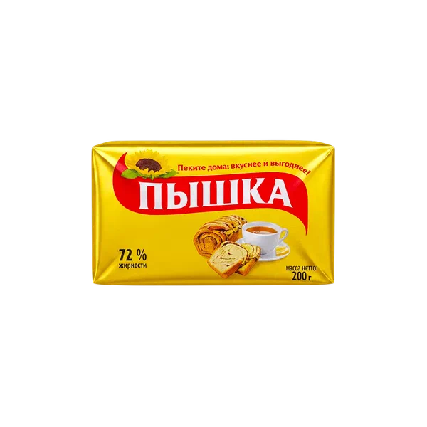 Маргарин Пышка 72% 200гр