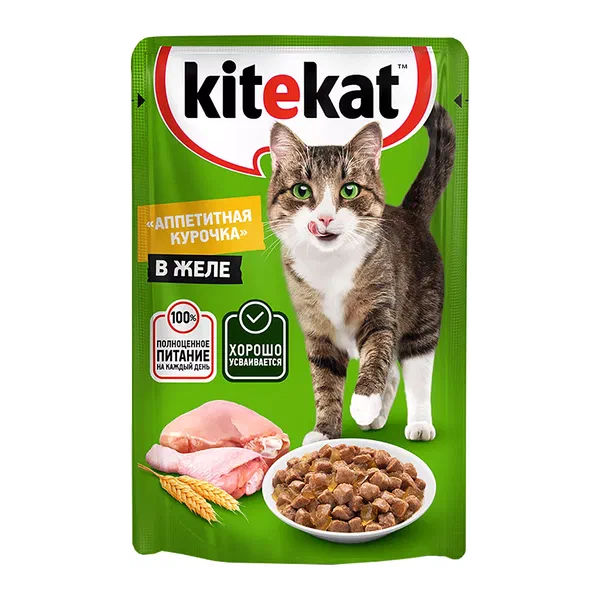 Kitekat курица в желе мышык азыгы 85г