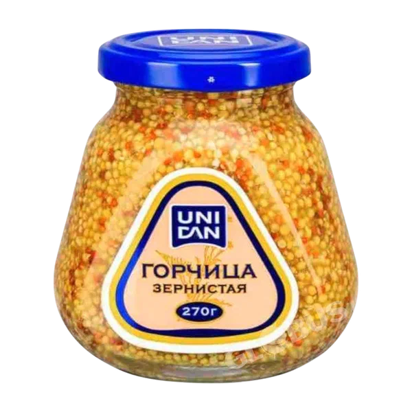 Горчица UNIDAN зернистая 270г ст/б