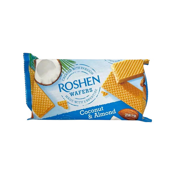 Вафли Roshen Wafers Кокос Миндаль216г