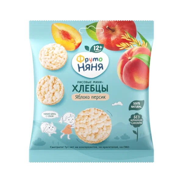 Хлебцы Фруто Няня рисовые ябл/перс с пребиотиком 30г