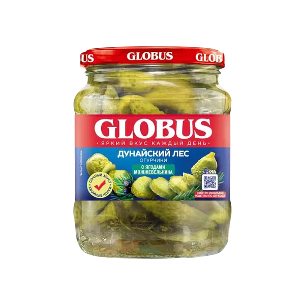 Огурцы Globus с можжевельником 500мл ст/б