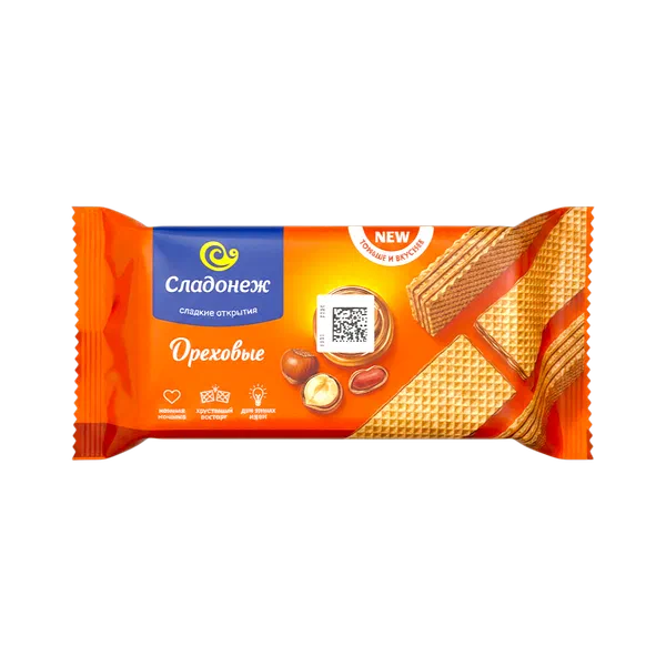 Вафли Сладонеж Тоньше и вкуснее с ореховые 170г