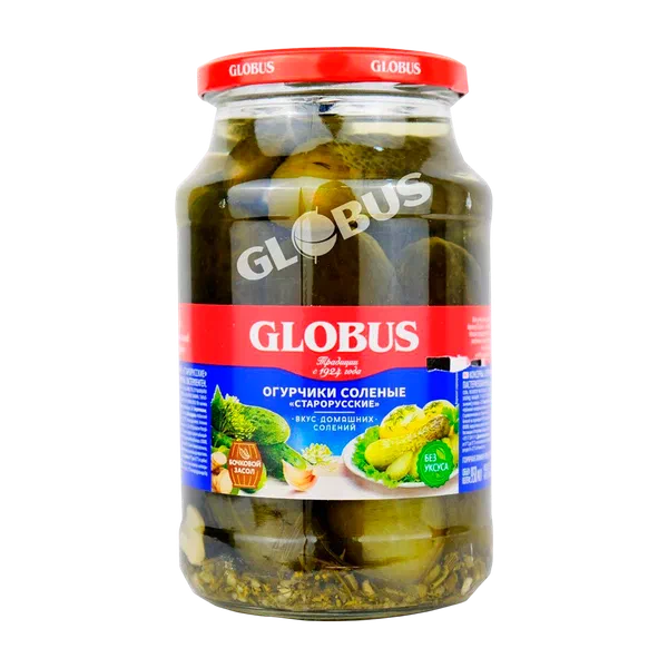 Globus бадыраңдары марин. туздуу 900мл ст/б