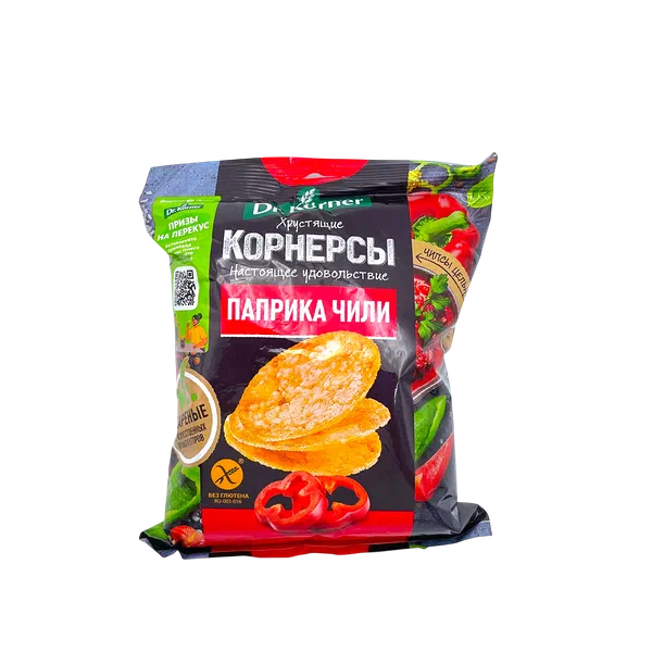 Чипсы Dr.Korner кукурузно-рисовые паприка/чили 50г