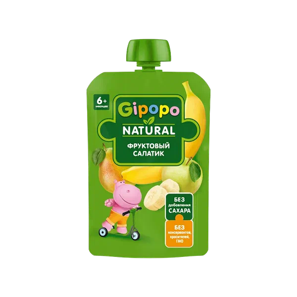 Пюре дет. Gipopo фрукт. ябл/груша/бан 90г
