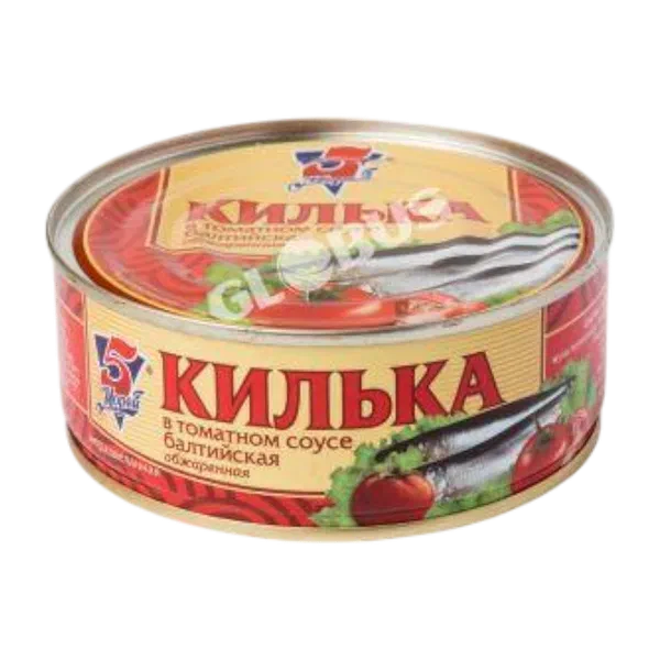 5Морей куурулган томат чыгындагы килька 240г ж/б