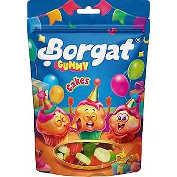 BORGAT GUMMY CAKES FRUIT FLAVORED JELLY SHAPES 80G