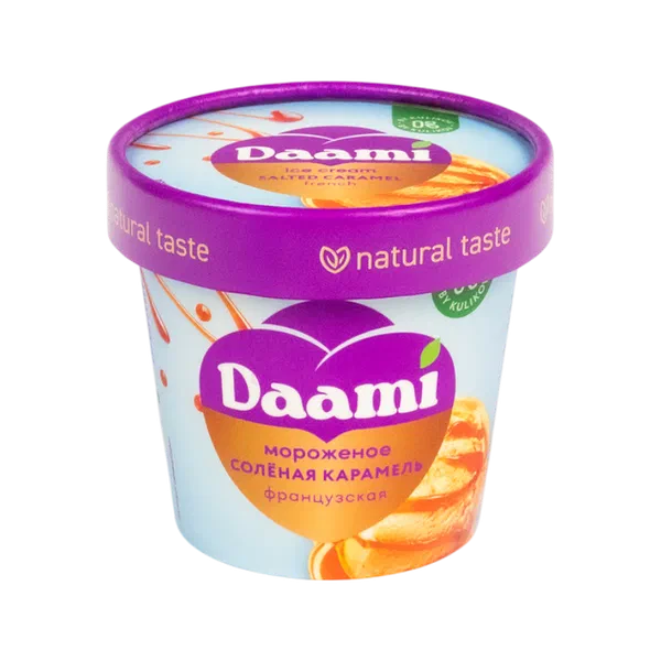 Мороженое DAAMI пломбир соленая карамель 90г стак