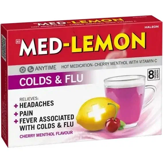 Med-Lemon Cold & Flu Cherry 8s
